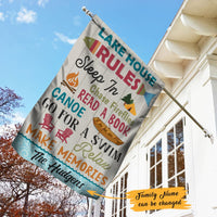 Personalized Lake House Rules Garden Flag JN262 95O47 thumb 1
