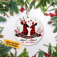 Personalized Deer Hunting Couple First Engaged  Ornament SB101 26O47 thumb 1