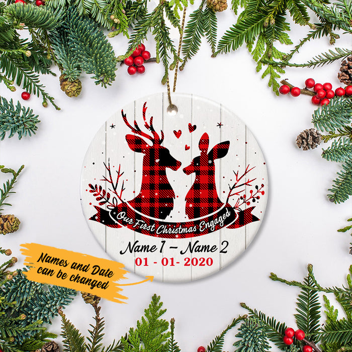 Personalized Deer Hunting Couple First Engaged  Ornament SB101 26O47 1