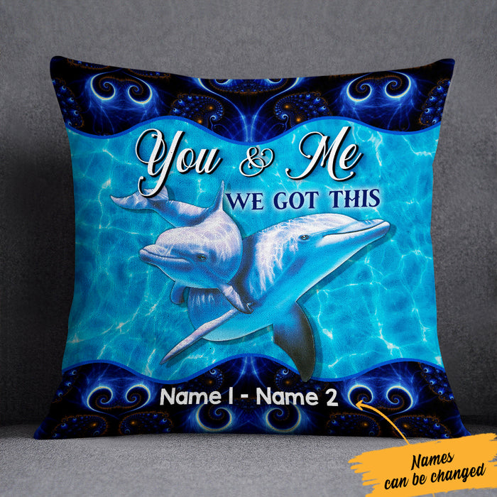 Personalized Dolphin Love Couple Pillow  JR144 87O57 (Insert Included) 1