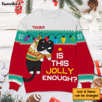 Personalized Christmas Gift Is This Jolly Enough Hanging Cats Ugly Sweater 29918 thumb 1