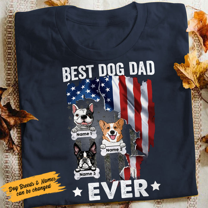 Personalized Dog Dad Flag T Shirt JN45 95O58 1
