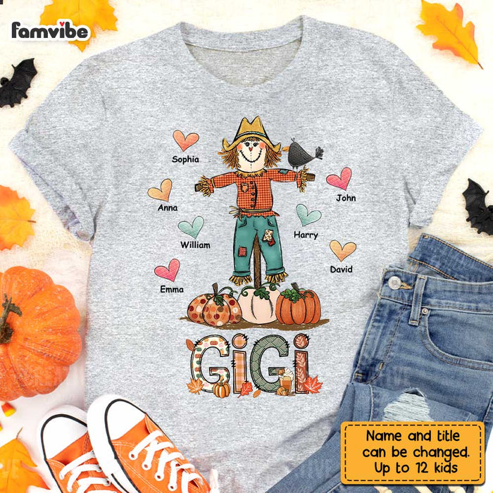 Personalized Fall Grandma Scarecrow T Shirt AG294 23O28 1