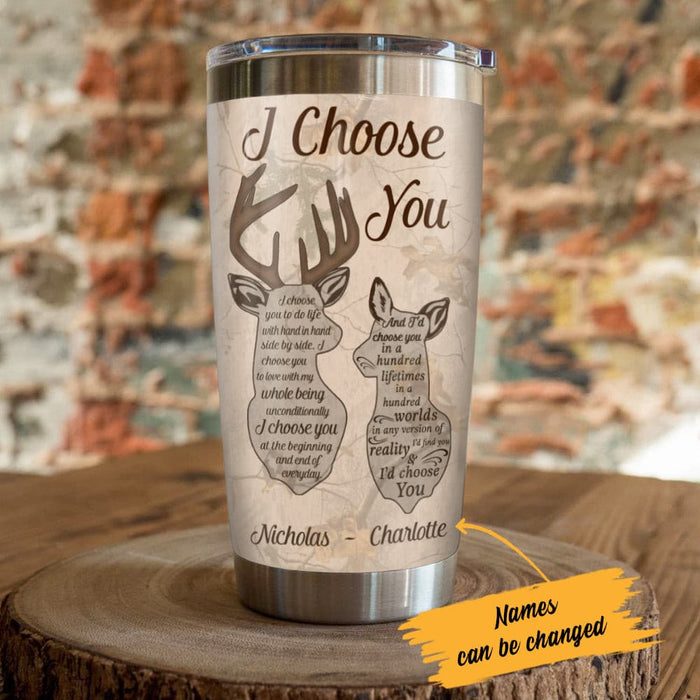 Personalized Hunting Husband Wife Steel Tumbler JN213 85O57 1
