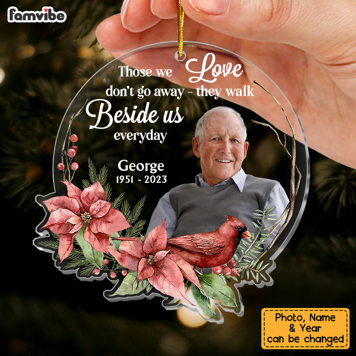 Personalized Gift For Loss Dad Memorial Those We Love Don't Go Away Custom Photo Ornament 30191 1