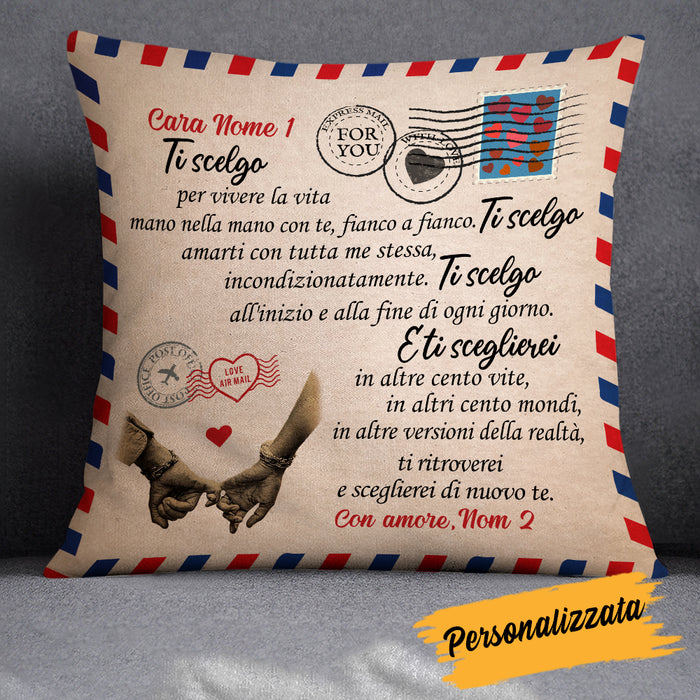 Personalized Italian Coppia I Choose You Couple Pillow AP137 65O34 (Insert Included) 1