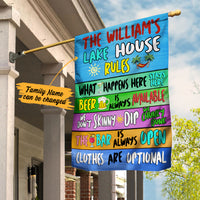 Personalized Lake House Rules Gardening Flag AG181 87O34 thumb 1