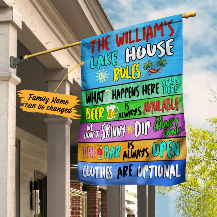 Personalized Lake House Rules Gardening Flag AG181 87O34 1