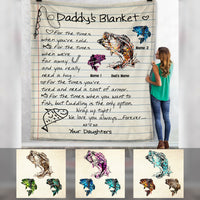 Personalized Fishing Dad Grandpa Letter Blanket MY292 95O47 thumb 1