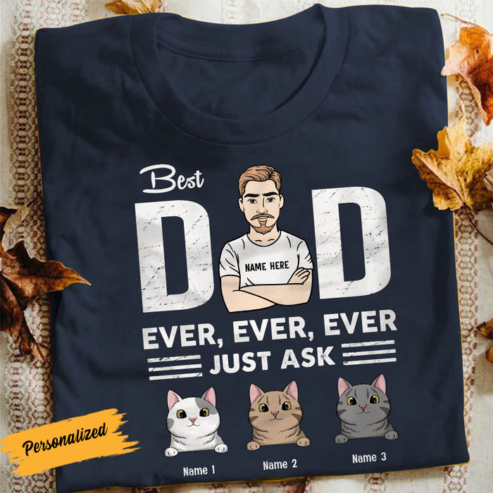 Personalized Cat Dad Grandpa T Shirt MY302 26O58 1