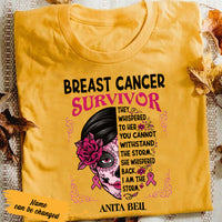 Personalized Skull Girl Breast Cancer T Shirt AG253 85O36 thumb 1
