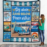 Sea Sky Above Sand Below Peace Within Fleece Blanket JN271 30O36 thumb 1