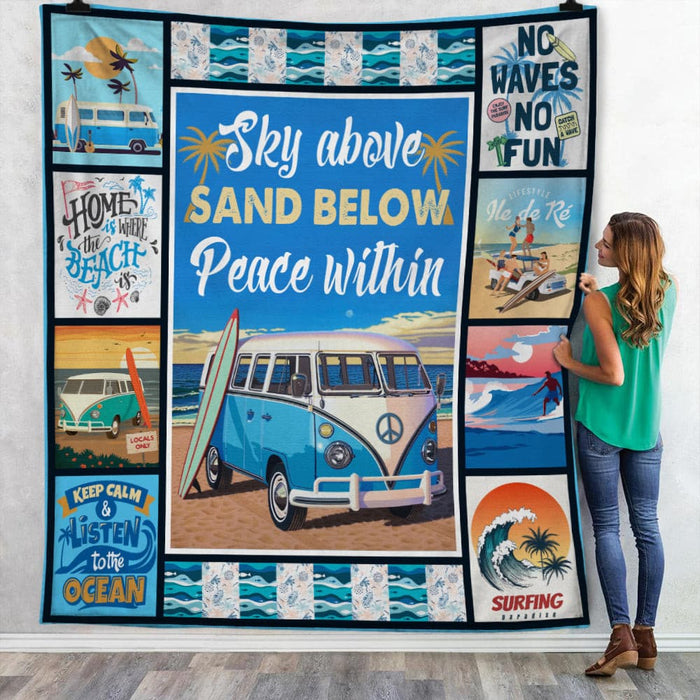 Sea Sky Above Sand Below Peace Within Fleece Blanket JN271 30O36 1