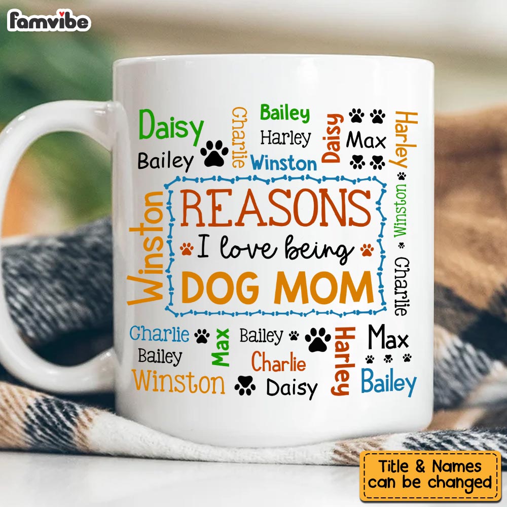 Personalized Gift For Dog Mom Word Art Mug 32055 Primary Mockup