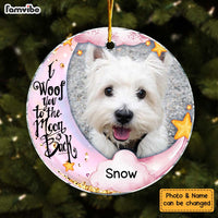 Personalized I Woof You To The Moon And Back Dog Lovers  Circle Ornament 30178 thumb 1