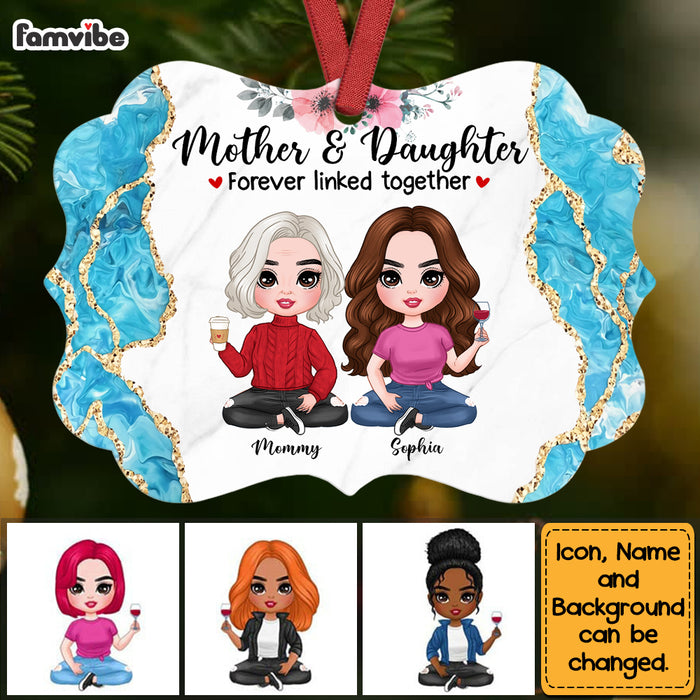 Personalized Mother & Daughter  Forever Linked Together Benelux Ornament OB143 32O53 1