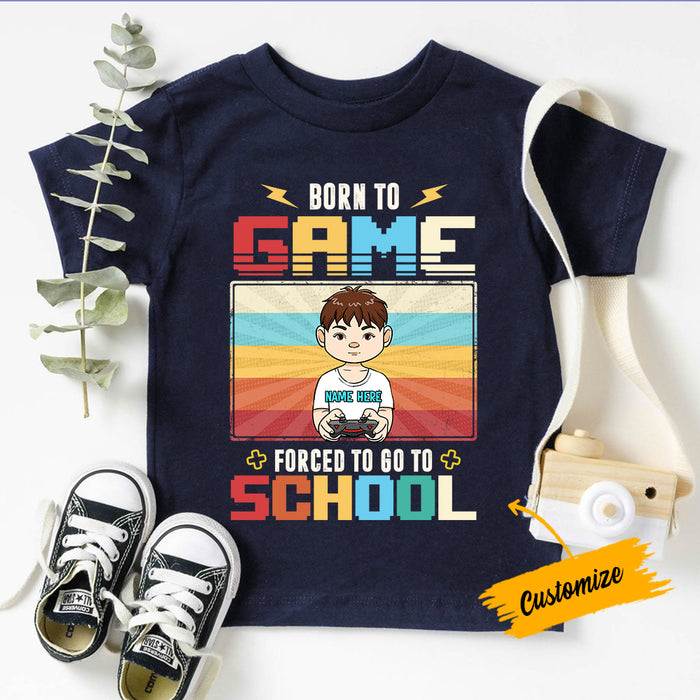 Personalized Born To Game Back To School Kid T Shirt JL26 95O57 1
