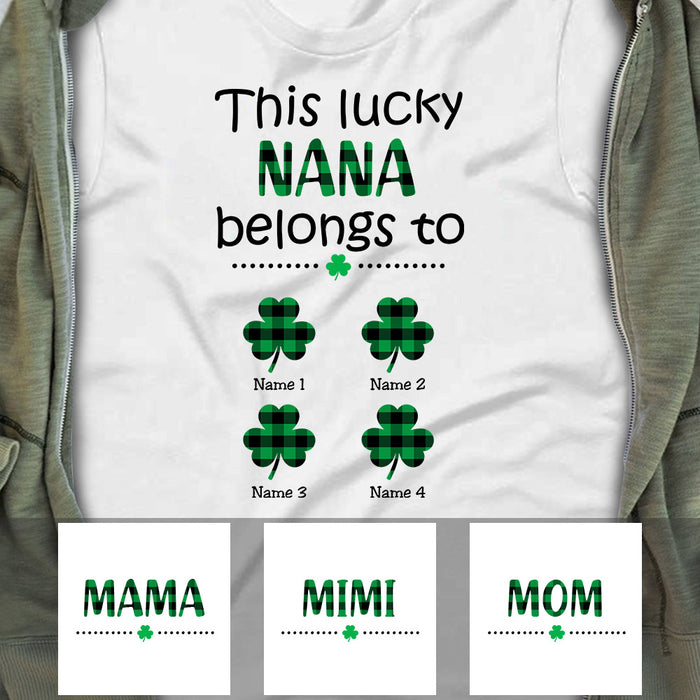 Personalized Lucky Grandma Nana Irish St Patrick's Day T Shirt JR221 81O53 1