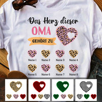 Personalized Mom Grandma Heart German Mama Oma Herz T Shirt AP125 95O47 thumb 1