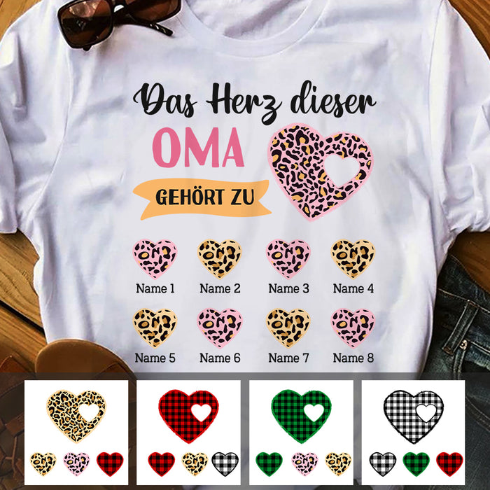 Personalized Mom Grandma Heart German Mama Oma Herz T Shirt AP125 95O47 1