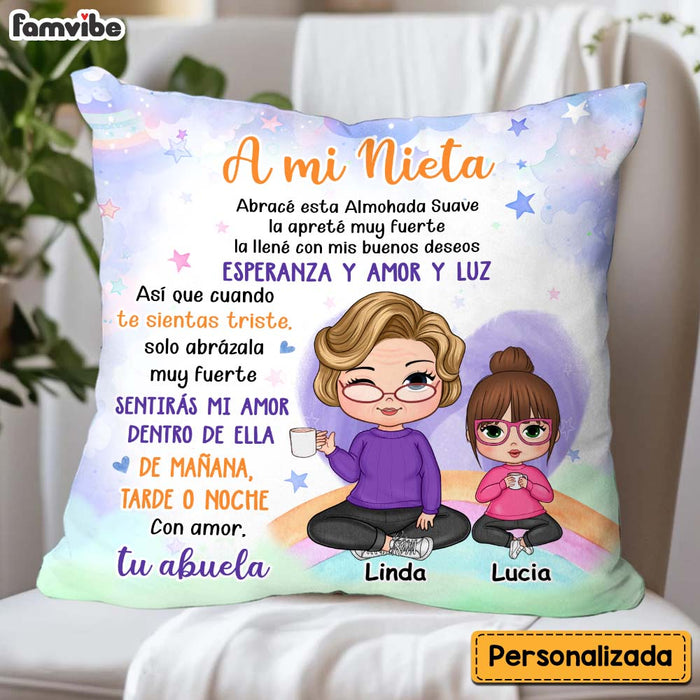 Personalized Gift For Granddaughter Hug This Spanish Pillow 30699 1