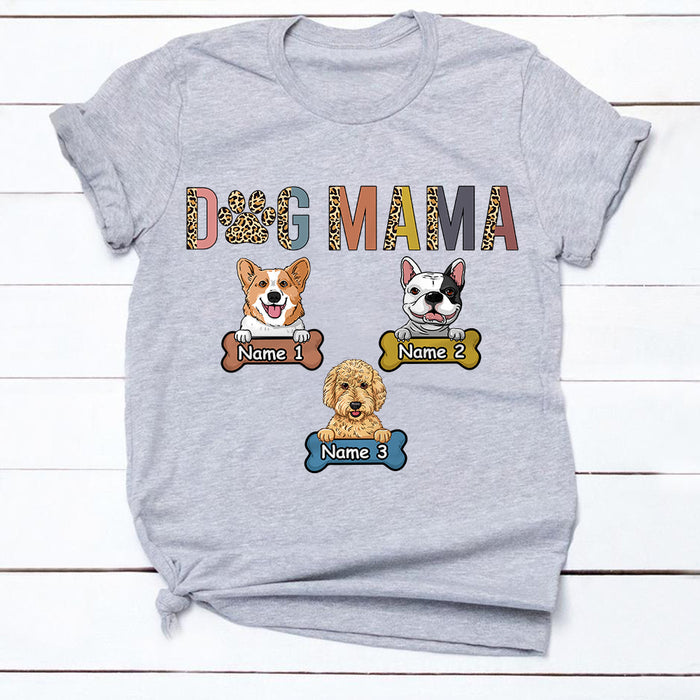 Personalized Dog Mom Leopard T Shirt MY122 95O34 1