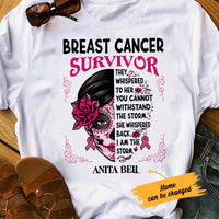 Personalized Skull Girl Breast Cancer T Shirt AG253 85O36 thumb 1