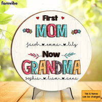 Personalized First Mom Now Grandma 2 Layered Separate Wooden Plaque 31647 thumb 1