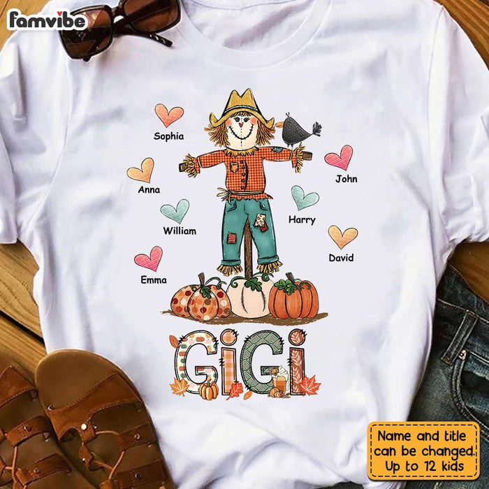 Personalized Fall Grandma Scarecrow T Shirt AG294 23O28 1
