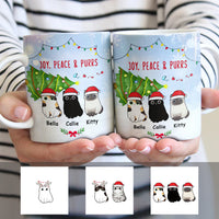Personalized Joy Peace Purrs Cat Christmas Mug OB223 30O57 thumb 1