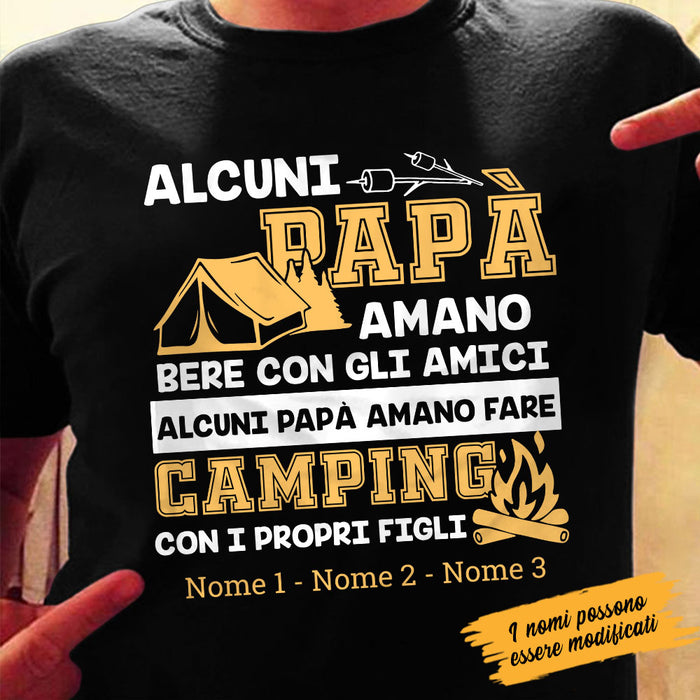 Personalized Dad Camping  Papà Nonno Italian T Shirt AP1411 30O58 1