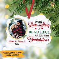 Personalized Couple Picture Best Love Story MDF Benelux Ornament NB102 81O47 thumb 1