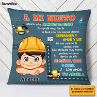 Personalized Gift For Grandson Construction Hug This Spanish Pillow 30753 thumb 1