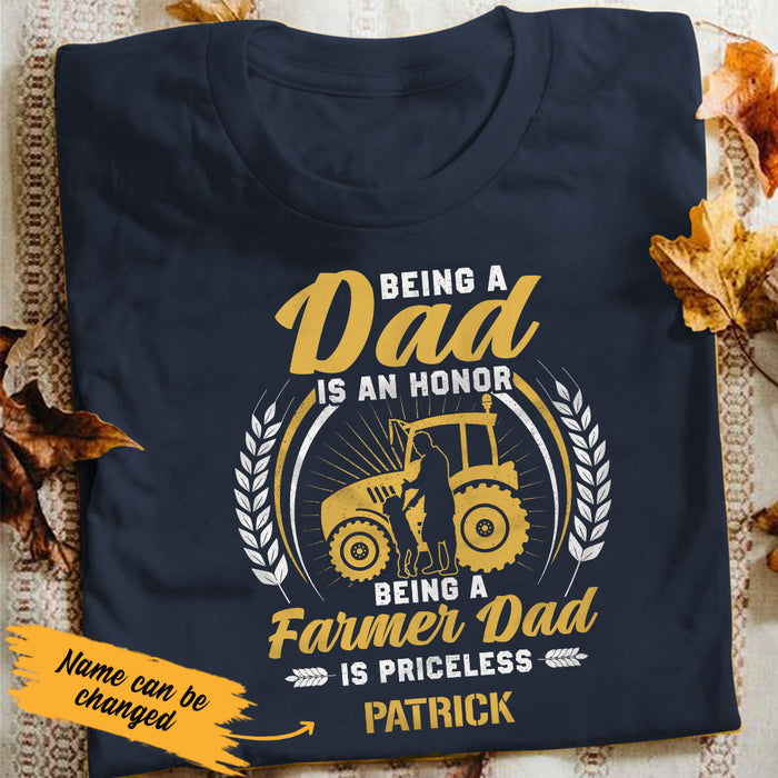 Personalized Farmer Being A Dad Is An Honor T Shirt JL282 26O53 1