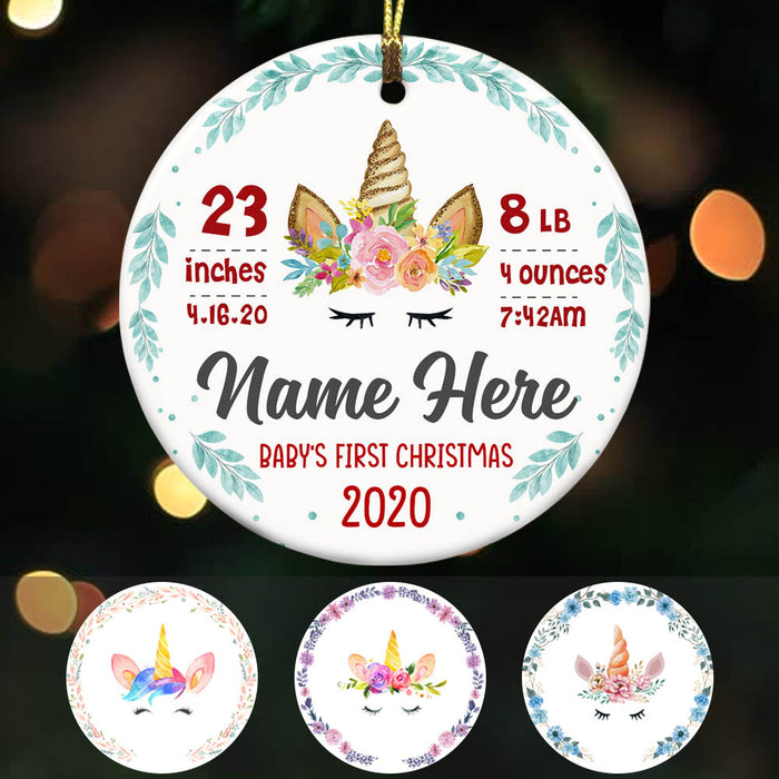 Personalized Unicorn Baby First Christmas  Ornament OB132 73O53 1