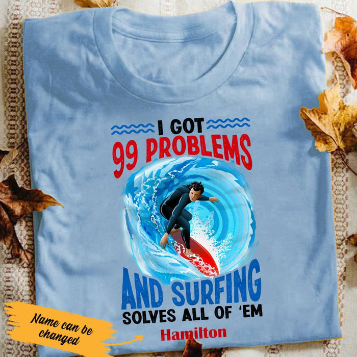 Personalized Surfing White T Shirt JN131 74O53 1