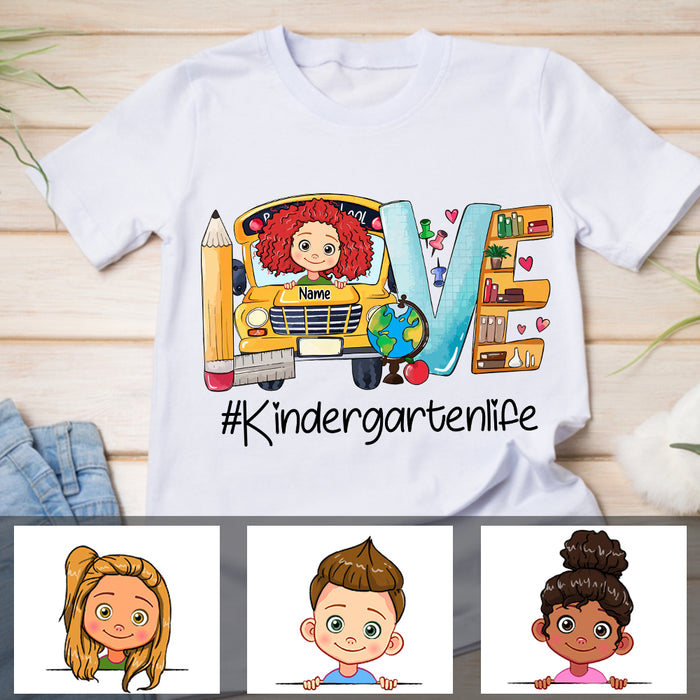 Personalized Back To School Bus Love Kid T Shirt JN3010 30O47 1