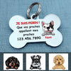 Personalized Dog Call My People French Chien Chienne Bone Pet Tag AP142 95O47 1