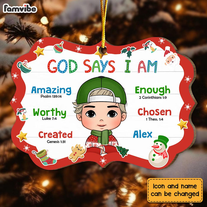 Personalized Christmas Gift For Grandson God Says I Am Benelux Ornament 30196 1
