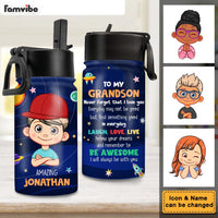 Personalized Gift For Amazing Grandson Outer Space- Kid Water Bottle Kids Water Bottle 31265 thumb 1