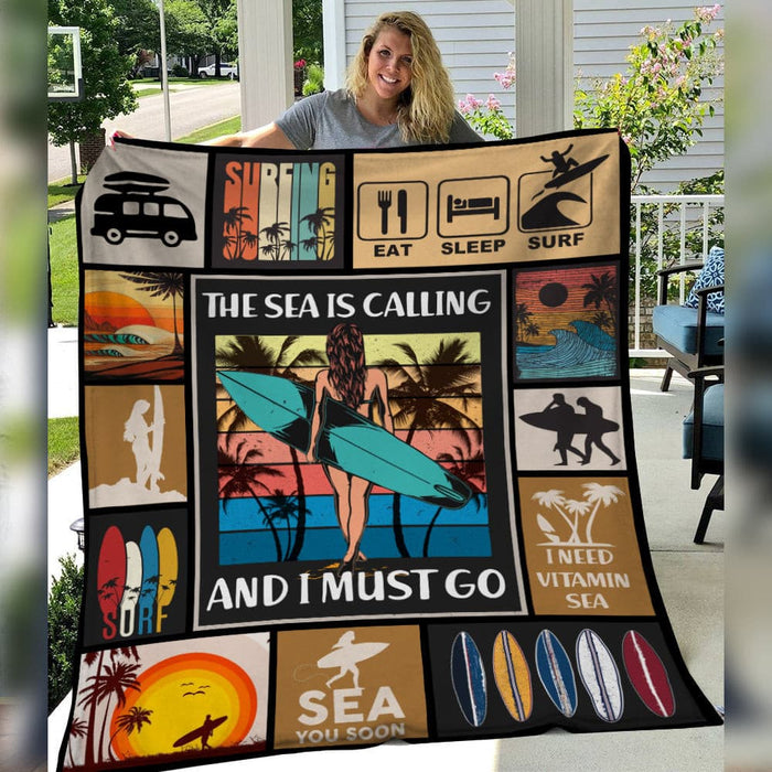 The Sea Is Calling I Must Go Fleece Blanket JN252 30O47 1
