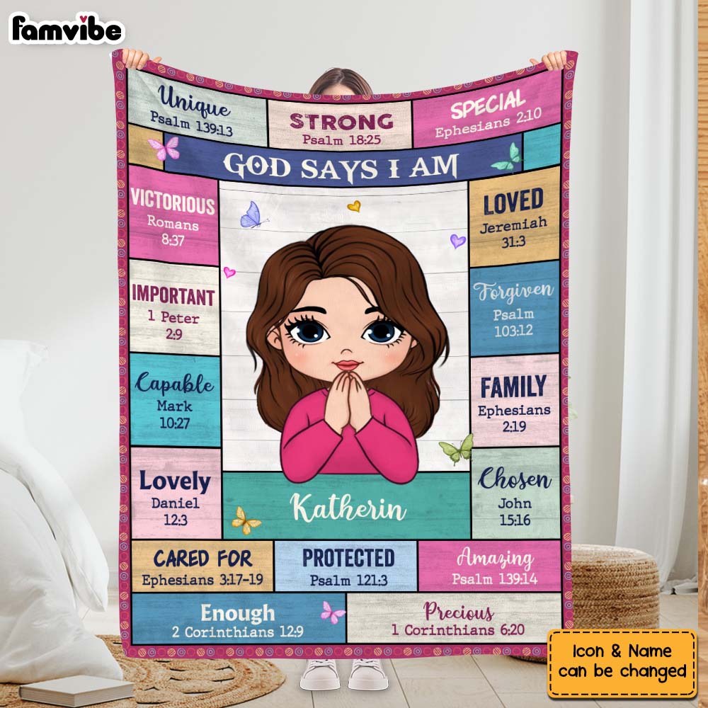Personalized Gift For Granddaughter God Says I Am Blanket 30195 Primary Mockup