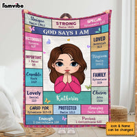 Personalized Gift For Granddaughter God Says I Am Blanket 30195 thumb 1