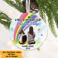 Personalized Dog Memorial Rainbow Bridge  Circle Ornament NB146 85O47 thumb 1
