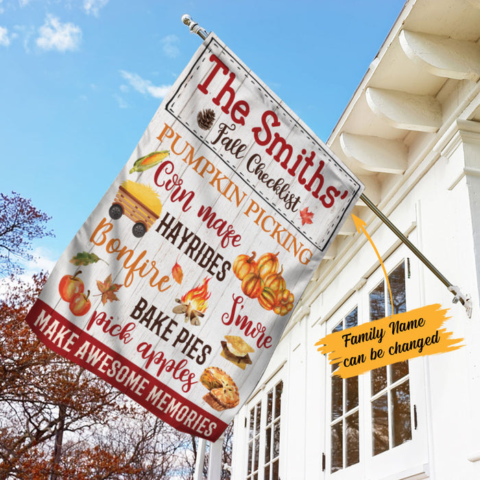 Personalized Fall Checklist Flag AG221 26O58 1
