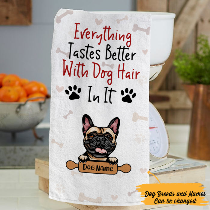 Personalized Everything Tastes Better Dog Towel DB121 73O57 1