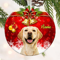 Personalized Dog Photo Christmas Circle Ornament NB133 87O53 thumb 1