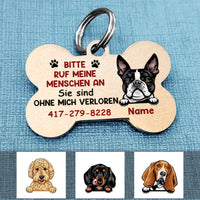 Personalized Dog Call My Humans German Hund Bone Pet Tag AP135 95O58 thumb 1