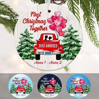 Personalized Red Truck First Christmas Couple Ornament SB301 95O65 thumb 1