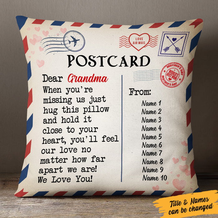 Personalized Mother's Day Postcard To Mom Grandma Pillow MR312 65O57 1